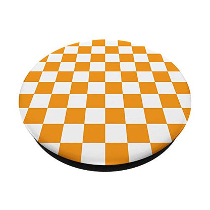 Checkerboard Orange and White | Check Pattern / Checkered PopSockets PopGrip: Swappable Grip for Phones & Tablets