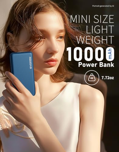 2 Pack Portable Charger, 10000mAh Power Bank, Travel Battery Pack - color: Blue&Beige