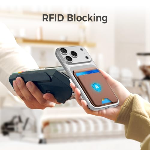 for MagSafe Wallet，Leather Magnetic Wallet for Phone with Adjustable Stand，5 Magnetic Credit Card Holder RFID Blocking for iPhone 17 16 15 14 13 12 Pro Max Air Series Cases (Slim-Coffee) - color: Slim-Coffee