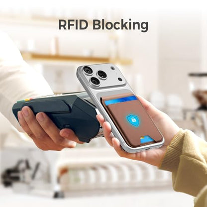 for MagSafe Wallet，Leather Magnetic Wallet for Phone with Adjustable Stand，5 Magnetic Credit Card Holder RFID Blocking for iPhone 17 16 15 14 13 12 Pro Max Air Series Cases (Slim-Coffee) - color: Slim-Coffee