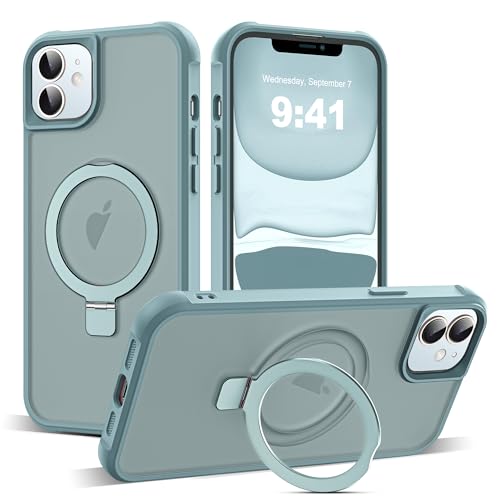 SKYLMW Compatible with iPhone 11 Case with Stand,Blue | iPhone 11 Phone Case 6.1",Magnetic Ring Stand,Compatible with MagSafe,Military-Grade Protection,Great Grip Feeling - color: Blue, size: Iphone 11