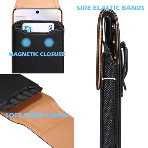 Universal Cell Phone Holster for Men Belt, Mobile Phone Belt Pouch, 6.1" Outdoor Travel Waist Bag Case with Belt Clip/Loop Credit Card Holder for iPhone 17/16/15/14/13/12 Samsung S26/S25/S24/S23/A41 - color: 6.1 Inch