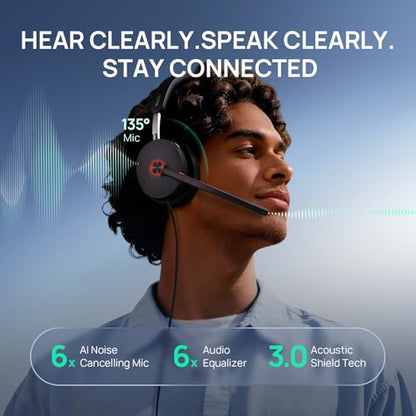 Yealink UH48 ANC Wired USB-C/A Headset, 6 AI Noise-Canceling Microphones - color: USB-C/A (UC)