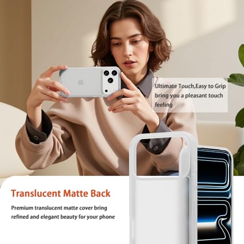 for iPhone 17 Pro Max Case Translucent Matte iPhone Cover, [10 FT Military Grade Drop Protection] Slim Durable Shockproof Protective Bumper (Frosted White, 17 PRO MAX) - color: Frosted White, size: iPhone 17 Pro Max