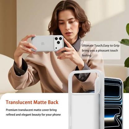 for iPhone 17 Pro Max Case Translucent Matte iPhone Cover, [10 FT Military Grade Drop Protection] Slim Durable Shockproof Protective Bumper (Frosted White, 17 PRO MAX) - color: Frosted White, size: iPhone 17 Pro Max