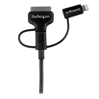 StarTech 3ft/1m Lightning, 30-pin Dock, Black (LTADUB1MB) - style: 8-pin lightning|micro-USB|30-pin dock