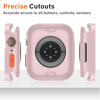 Amizee Rugged Case Compatible with Apple Watch Case Series 11/10 42mm, Soft TPU Shockproof Bumper Drop Proof Protective Cover Compatible with iWatch - Pink - color: Pink, size: 42 mm