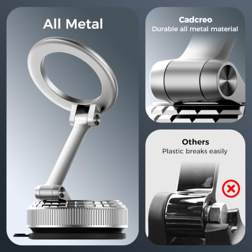 Metal Magnetic Car Phone Holder for Magsafe Phone, Silver - color: Silver