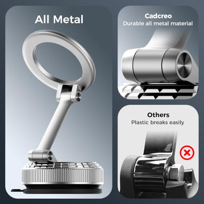 Metal Magnetic Car Phone Holder for Magsafe Phone, Silver - color: Silver
