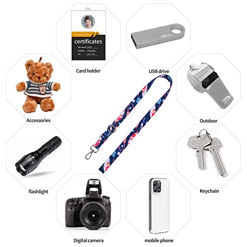 Phone Lanyards, Wrist Lanyards, Adjustable Neck Strap Feather - color: Blue red