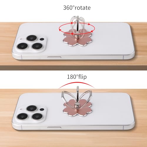4pc-Cell Phone Ring Stand,Cell Phone Ring Holder Flower,360 Rotate and 180°Angle Adjustable Metal Finger Ring Socket Grip Kickstand for Smartphones