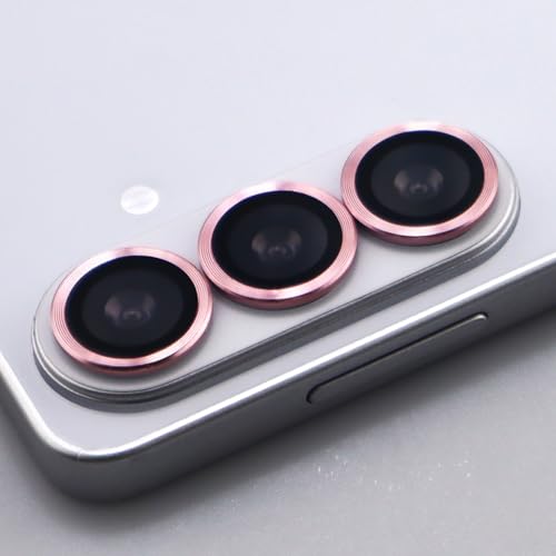 for Samsung Galaxy S26 / S26 Plus Camera Lens Protector Metal Ring Tempered Glass Lens Cover Accessories (Pink) - color: Pink