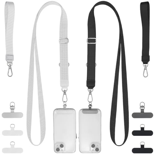 2 Set Phone Lanyard Set with 6 Patches Adjustable Lanyard Wrist Straps