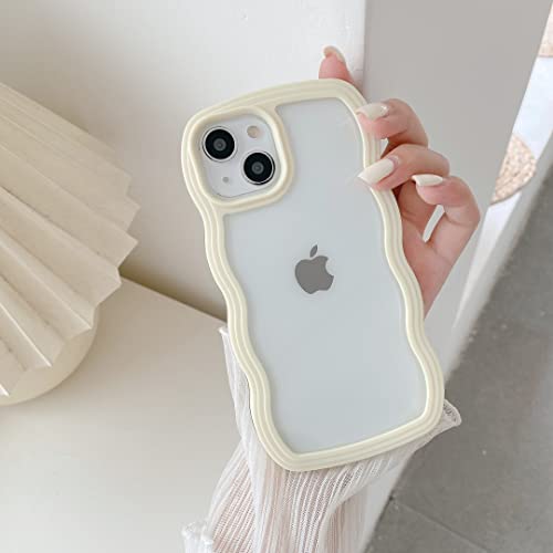 QLTYPRI Cute Wavy Case for iPhone 11 Clear Phone Case, Yellow | Aesthetic Curly Frame Shape Transparent TPU Phone Case for Girls Women, Soft Silicone TPU Bumper Shockproof Protective Cover - color: Yellow, size: iPhone 11