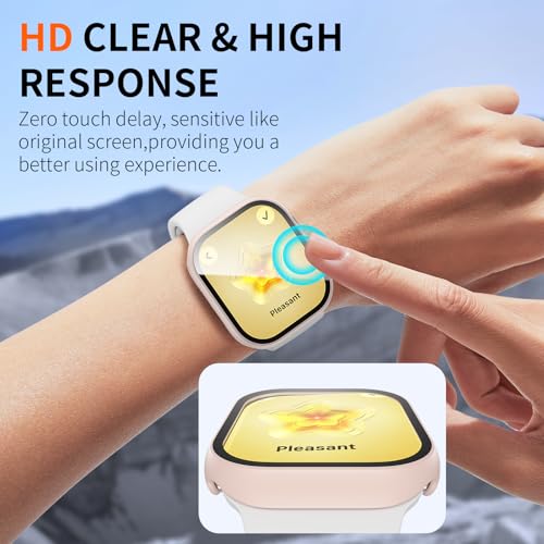 Rontion 6 Pack Case with Screen Protector for 42mm Apple Watch Series 11/10 | Ultra-Thin Scratch Resistant Tempered Glass Cover Full Protective Hard PC Bumper Compatible with iWatch Series 11 10 42mm - color: Black+Starlight+Clear+White+Pink+Rose Gold, si