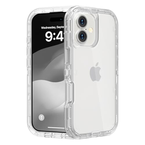 Follaroma for iPhone 17 Case, Heavy Duty Shockproof Protection Phone Cases, Anti-Drop, Dual Layer Transparent Protective Cover Compatible with iPhone 17, 6.3 inch, Crystal Clear - color: Clear, size: iPhone 17 6.3‘’
