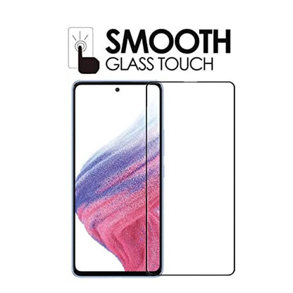 for Galaxy A53 5G Full Coverage Screen Protector Glass, [2 Pcs] Black Silk Anti-Scratch Easy to Install Tempered Glass Protective Film for Samsung Galaxy A53 5G (6.5-inch)