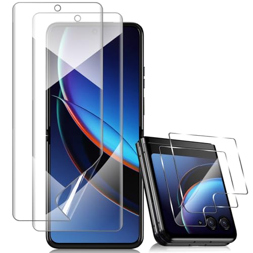 For Moto Razr+/Plus 2023 Screen Protector Soft TPU (2+2 Pack) - size: Motorola Moto Razr+ 2023