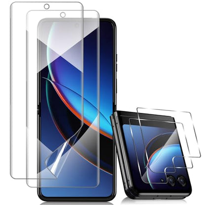 For Moto Razr+/Plus 2023 Screen Protector Soft TPU (2+2 Pack) - size: Motorola Moto Razr+ 2023
