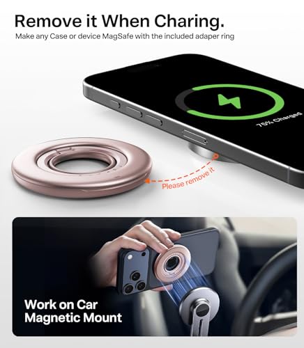 TORRAS 2025 Flagship Magnetic Phone Grip Ring Holder Kickstand, Dusty Rose - color: Dusty Rose Gold