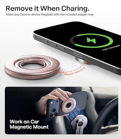 TORRAS 2025 Flagship Magnetic Phone Grip Ring Holder Kickstand, Dusty Rose - color: Dusty Rose Gold