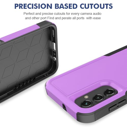 for Galaxy A15 5G Phone Case, [Military Grade Drop Tested] with HD Screen Protector, Dual Layer Protective Heavy Duty Cell Phone Cover Non-Slip Shockproof Case for Samsung Galaxy A15 5G (Purple) - color: Purple