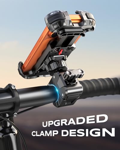 Zewdov 2026 Motorcycle Phone Mount Holder with Quick Install Clamp, Strong Grip & Anti-Drop Bike Phone Holder for Bicycle/ATV/Scooter Handlebar, 1S Security Lock Fits for iPhone/Samsung 4.7-6.8" - color: Black