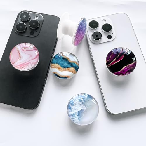 Clear Crystal Glitter Collapsible Phone Grip Stand, Universal Mobile Phone Holder for Smartphones and Tablets (Rose Gold Pink) - color: Rose Glod