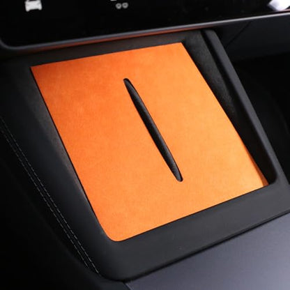 Suede Wireless Charger Pad for Tesla Model 3 24-26 Model Y 25-26 Orange - color: Orange