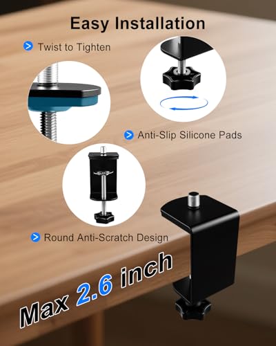 Overhead Phone Mount Fit for iPhone DSLR Webcam with Desk Clamp