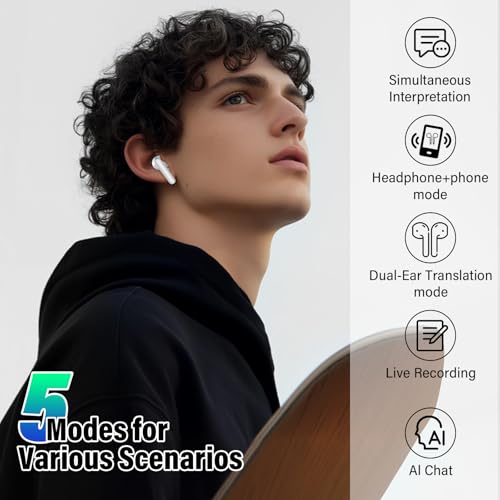Wireless Earbuds, Bluetooth 5.4 Headphones 48H Playtime Ear Buds, Bluetooth Earbuds Stereo with LED Display, Clear Call, IPX7 Waterproof in Ear Earphones with ENC Mic for Phones/Sports/Laptop, White - color: White