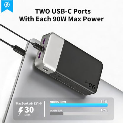 NOBIS 90W Portable Charger 20000mAh Laptop Power Bank Fast Charging - color: Black