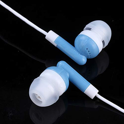 CN-Outlet Wholesale Earbuds Bulk Headphones Individually Bagged 50 Pack for iPhone, Android, MP3 Player for Schools, Libraries, Hospitals (Blue) - color: Blue