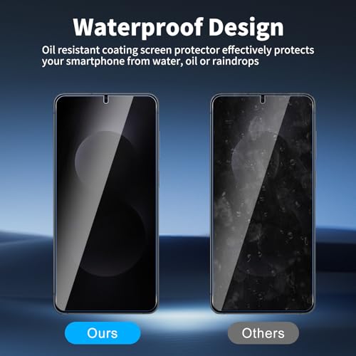 3 Pack For Samsung Galaxy S25 Edge Privacy Screen Protector + 3 Pack Camera Lens Protector, 9H Hardness Anti-Spy Tempered Glass,with Installation Frame, Scratch-Resistant (Samsung Galaxy S25 Edge)
