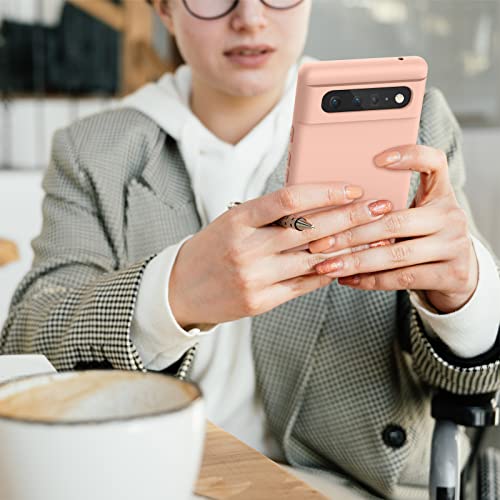Silicone Phone Case Compatible with Google Pixel 6, Soft Protective Smart Phone Case for Women Men, Durable Anti-Scratch Shockproof Phone Cover Pink - color: Pink