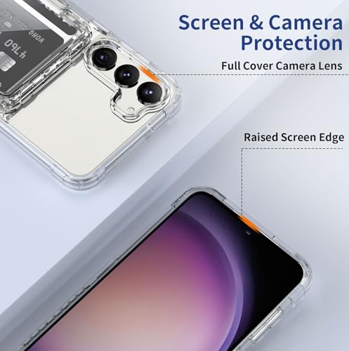 ACANDYA for Samsung Galaxy S23 Case Wallet Clear Protective Case with Credit Card Holder Heavy Duty Protection Shockproof Anti-Scratch Anti-Yellow Cover for Samsung Galaxy S23 6.1 inches Transparent - size: Galaxy S23 6.1 inch