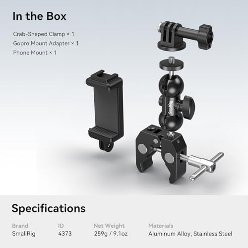 SMALLRIG Camera Mount Kit, Ball Head Magic Arm with Clamp, 2-Pong Mount - style: Clamp Kit