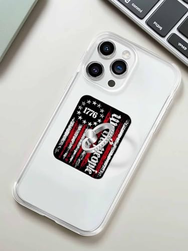 American Flag Phone Grip Rustic 1776 We The People Patriotic Black Phone Ring Holder Finger Grip Kickstand 360° Rotation Compatible with Most Cell Phones, Tablets and Cases, 2Pcs Rectangular - size: 2Pcs Rectangular