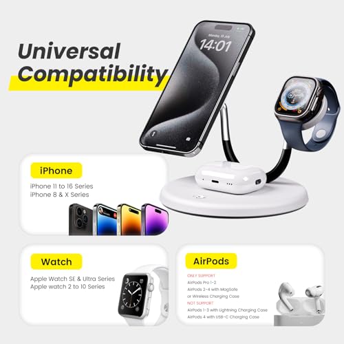 Magnetic Charging Station, 3 in 1 Wireless Charger Stand