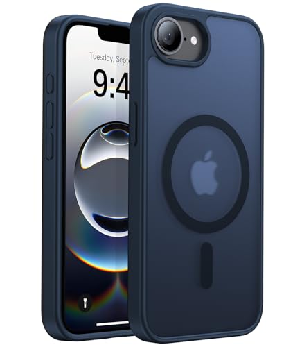 Eastinbox Magnetic iPhone 17e & 16e Case, Matte Protective Case, Blue | Shockproof, Compatible with MagSafe, Military-Grade Protection, Anti-Yellowing, Phone Case for iPhone 17 e/16 e 6.1" - color: Deep Blue