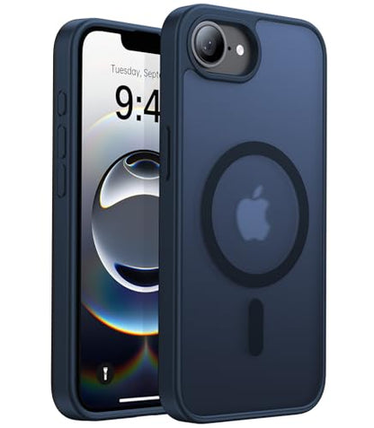 Eastinbox Magnetic iPhone 17e & 16e Case, Matte Protective Case, Blue | Shockproof, Compatible with MagSafe, Military-Grade Protection, Anti-Yellowing, Phone Case for iPhone 17 e/16 e 6.1" - color: Deep Blue