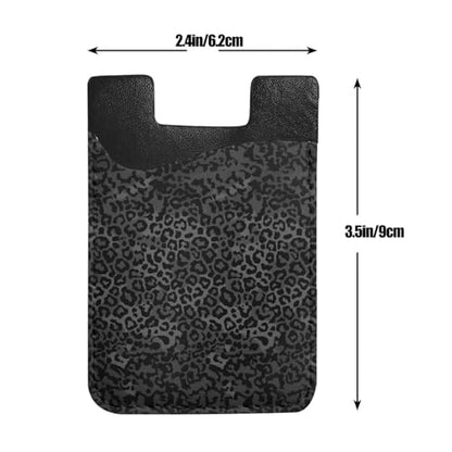 Phone Card Holder Black Leopard Slim Leather Phone Card Holder Adhesive Pocket Credit Card Sleeves Sticker for Back Of Smartphone Cheetah Animal Phone Accessories - color: Leopard