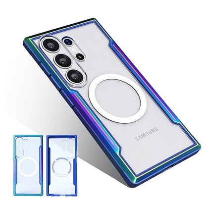 for Samsung Galaxy S26 Ultra Phone Case, Compatible with MagSafe,[20FT Mil-Grade Drop Protection], Durable Anodized Shockproof Aluminum Frame Slim,Iridescent - color: S26 ULTRA Gilded Blue