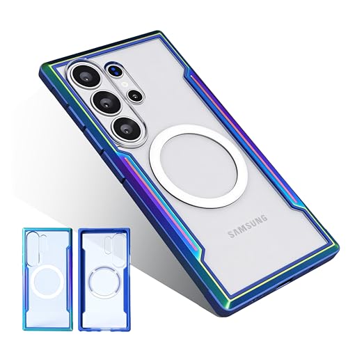 for Samsung Galaxy S26 Ultra Phone Case, Compatible with MagSafe,[20FT Mil-Grade Drop Protection], Durable Anodized Shockproof Aluminum Frame Slim,Iridescent - color: S26 ULTRA Gilded Blue