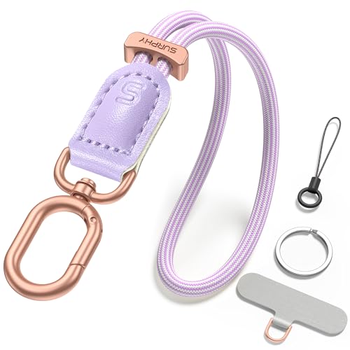 SURPHY Phone Wrist Strap, Keychain Wristlet, Phone Lanyard with Tether Tab - color: Purple