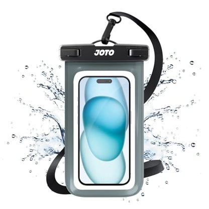 JOTO Up to 7" Universal Waterproof Phone Case for iPhone 17 Air 16 15 14 13 12 11 Plus Pro Max, IPX8 Cellphone Dry Bag XR X SE, Galaxy S23 S22 S21 S20+ S20 S10 Plus Note, Pixel -Grey - color: Grey, size: 1 Pack