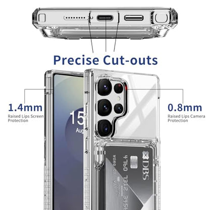 ACANDYA for Samsung Galaxy S25 Ultra Case Wallet Clear with Card Holder Protective Shockproof Anti-Scratch Anti-Yellow Heavy Duty Protection Cover for Samsung Galaxy S25 Ultra Transparent - size: for Galaxy S25 Ultra