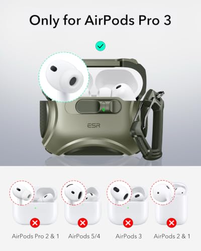 ESR for AirPods Pro 3 Case (2025), Compatible with MagSafe, Green - color: Army Green, size: AirPods Pro 3 Case