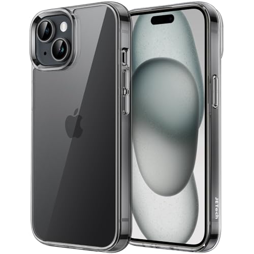 JETech Case for iPhone 15 Plus 6.7-Inch, Non-Yellowing Shockproof Phone Bumper Cover, Anti-Scratch Clear Back (Black) - color: Black, size: iPhone 15 Plus