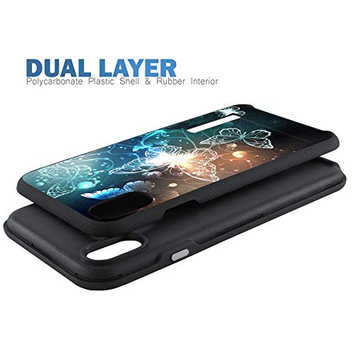 CasesOnDeck Case Compatible with [Apple iPhone X | iPhone Xs][Grip Tactical] iPhone Xs Hybrid Bump and Drop Protection Case Slim Fit Dual Layer Cover (Galaxy Butterfly) - color: Galaxy Butterfly